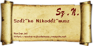 Szőke Nikodémusz névjegykártya